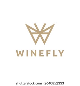 Butterfly logo. Initial letter w butterfly wings logo concept