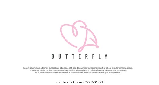 Butterfly logo with initial ml design icon illustration