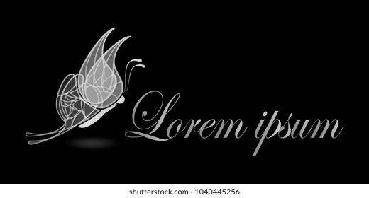 butterfly logo with an inscription