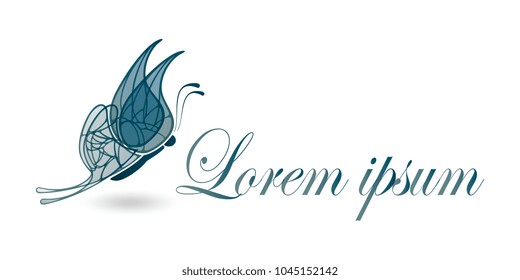 butterfly logo with an inscription
