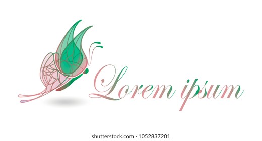 butterfly logo with an inscription