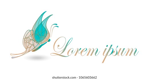 butterfly logo with an inscription