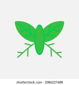 butterfly logo with leaf wings. Butterfly Logo geometric design abstract vector template Linear style icon.