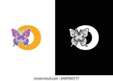 Butterfly Logo Letter O design vector template. BUTTERFLY Letter logo design.