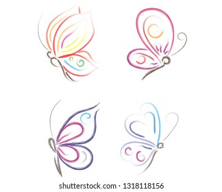butterfly logo line