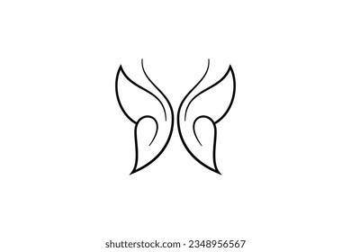 Butterfly logo with line art design style