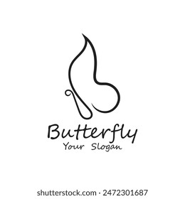 Butterfly Logo with line art design