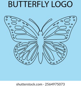 a butterfly logo line art vector illustration 