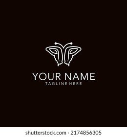 butterfly logo line best image template vector