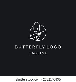Butterfly logo. line logotype design. Universal premium butterfly symbol logotype.