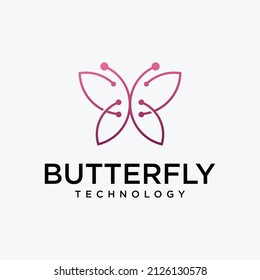 Butterfly logo butterfly line symbol abstract geometric pixel style butterfly technology