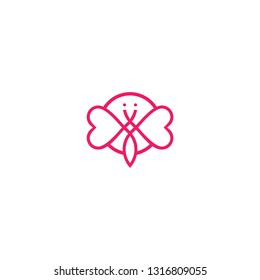 butterfly logo line vector icon