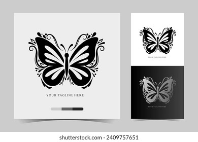 Butterfly logo, logotype design, Vector illustration, Universal butterfly symbol logotype.