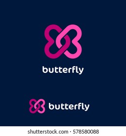 Double Meaning Logo Design Combination of butterfly and bra