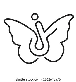 Butterfly logo. Love emblem. letter emblem