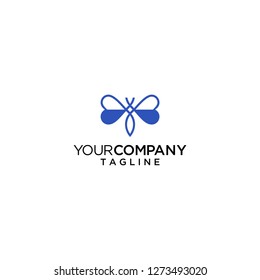 butterfly logo love vector icon