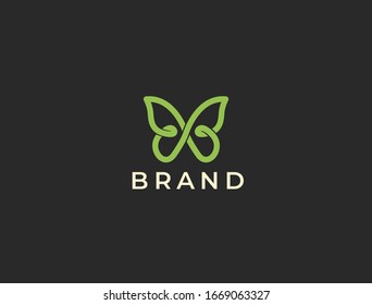 Butterfly logo. Luxury line logotype design. Universal premium butterfly symbol logotype.