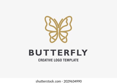 butterfly logo. Luxury line logotype design. Universal premium butterfly symbol logotype