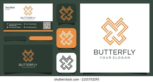 Logo de la mariposa. Ilustración de diseño de logotipo de línea de lujo.