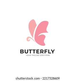 Butterfly logo. Luxury line logotype design.