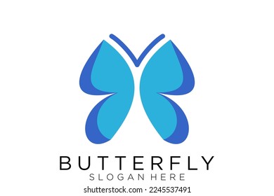 Butterfly logo. Luxury line logotype design. Universal premium butterfly symbol logotype.