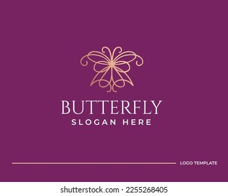 Butterfly logo. Luxury line logotype design. Universal premium butterfly symbol logotype.