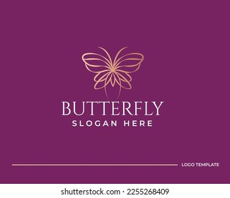 Butterfly logo. Luxury line logotype design. Universal premium butterfly symbol logotype.