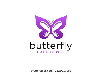 Butterfly logo. Luxury line logotype design. Universal premium butterfly symbol logotype