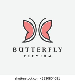 Butterfly logo. Luxury line logotype design. Universal premium