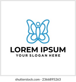 Butterfly logo. Luxury line logotype design. Universal premium butterfly symbol logotype.