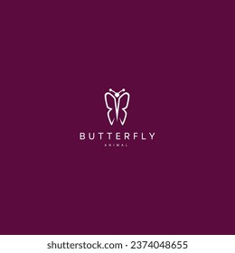 Butterfly logo. Luxury line logotype design.