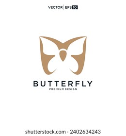 Butterfly logo. Luxury line logotype design. Universal premium butterfly symbol