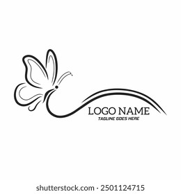Butterfly logo. Luxury line logotype design. Universal premium butterfly symbol logotype.