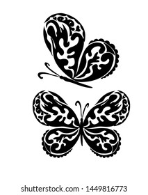 A butterfly logo made of patterns. Vector illustration