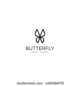 butterfly logo. it is modern and creative line art butterfly logo. It can be used natural company, beauty and spa logo.