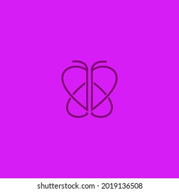 LOGOTIPO DE MARIPOSA CON CONCEPTO DE MONOLINA