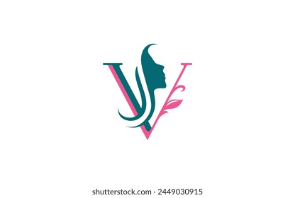 Butterfly Logo On Letter V Template. Initial Butterfly Sign Concept Template