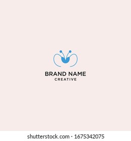 Logo de mariposa en fondo blanco. Diseño de ilustración.
