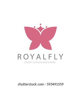 Butterfly logo. Royal butterfly logotype 