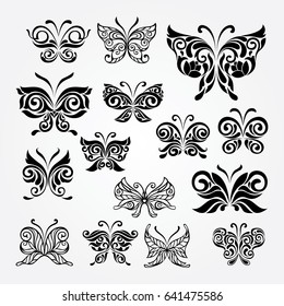 butterfly logo set