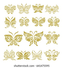 butterfly logo set