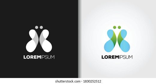 vector de plantilla de idea conjunto de logotipo de mariposa