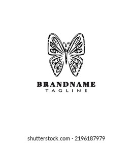 butterfly logo shape icon design template black modern isolated vector illustration