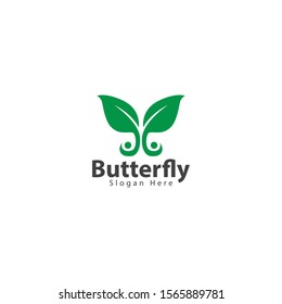butterfly logo with a shape like a beautiful leaf with fresh colors makes this design. unique, modern, simple.
