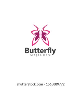 Butterfly logo with a shape like a star with a beautiful color makes this design. unique, modern, simple.