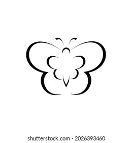 butterfly logo shaped border on isolated background