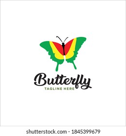 butterfly logo silhouette icon design