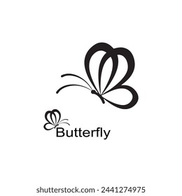Butterfly Logo Silhouette Vector Isolated On White Background