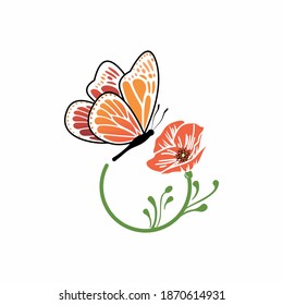 butterfly logo , simple and clean