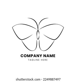 Butterfly logo simple icon. Vector